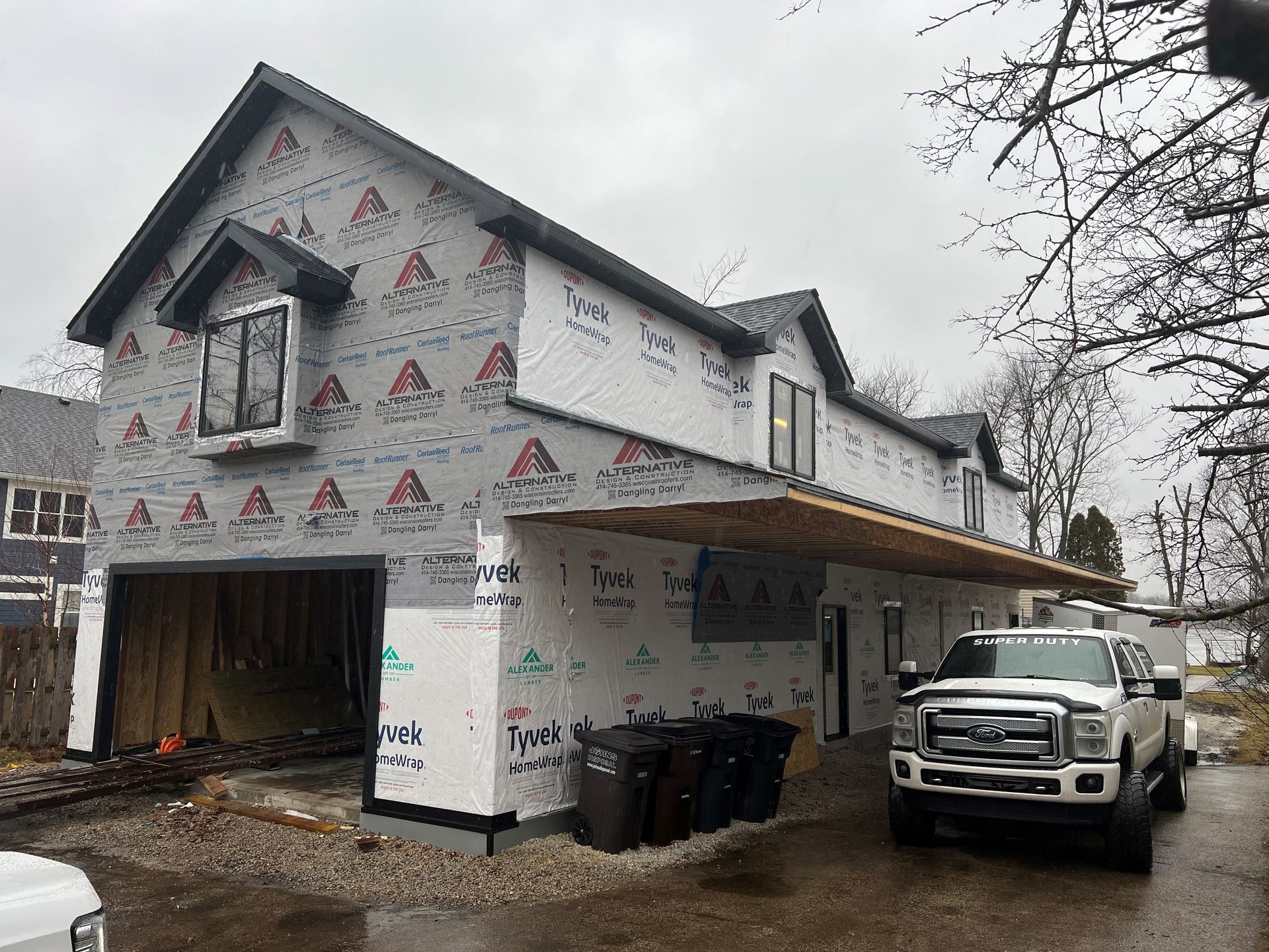 Exterior renovation prepared for new siding